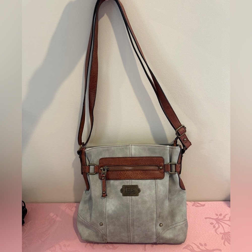 BOC Born Concepts Gray Faux Leather Crossbody Shoulder Bag Purse - Picture 2 of 9